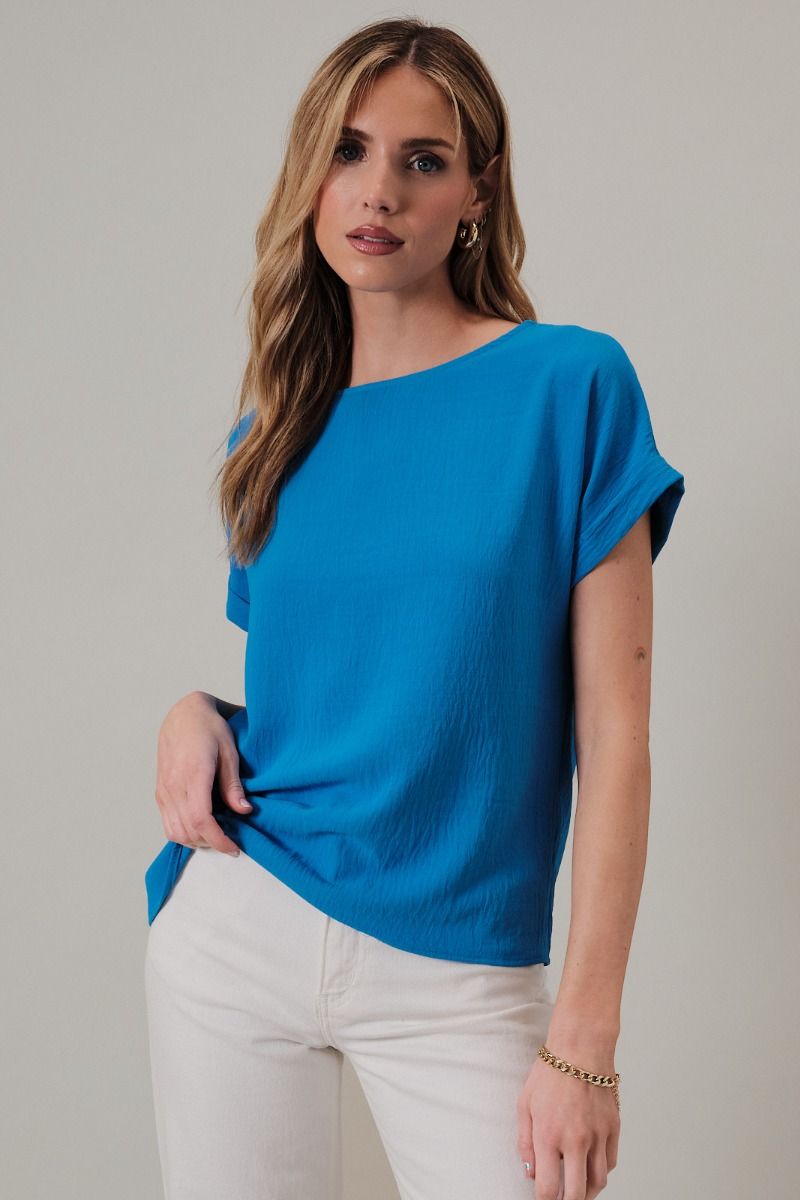 Alexandria Everyday Staple Blouse in Cobalt Blue