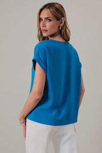Alexandria Everyday Staple Blouse in Cobalt Blue