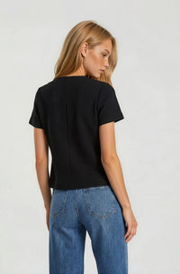 Sophisticated Chic Square Neck Tailored Button Up Top