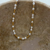 Allison Water Resistant Gold Beaded Pearl Necklace
