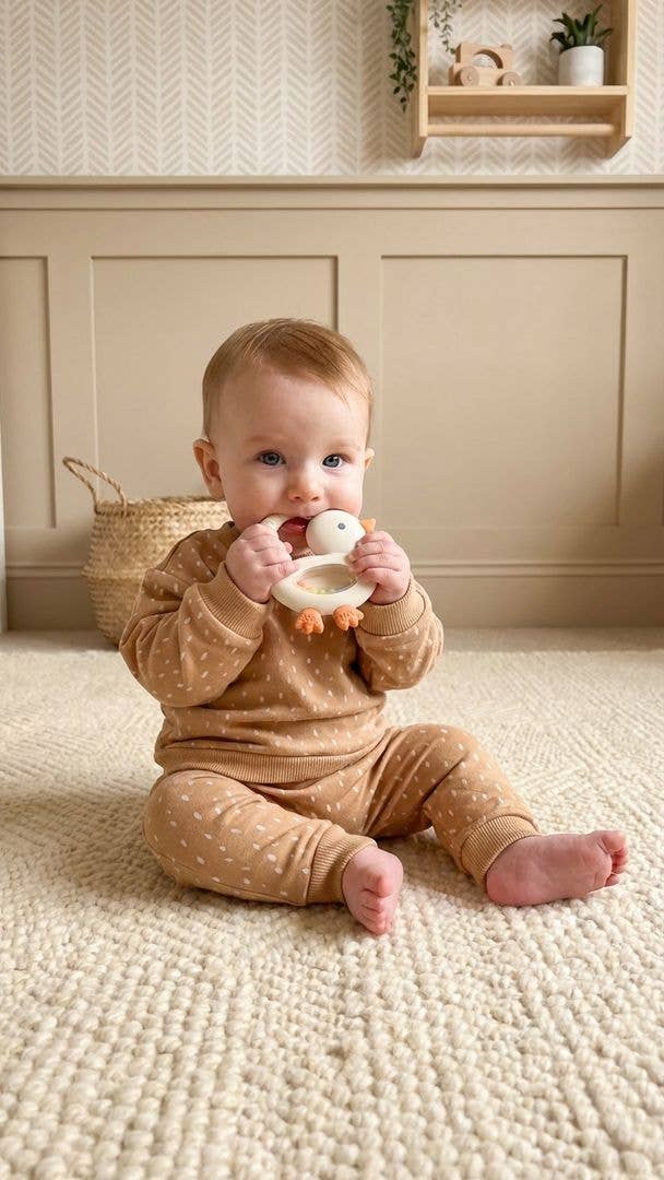 Itzy Ritzy Bitzy Shake - Silicone Teether with Rattle: Goose