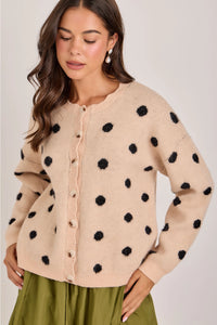 Spotted Charm Polka Dot Knit Cardigan / Sweater