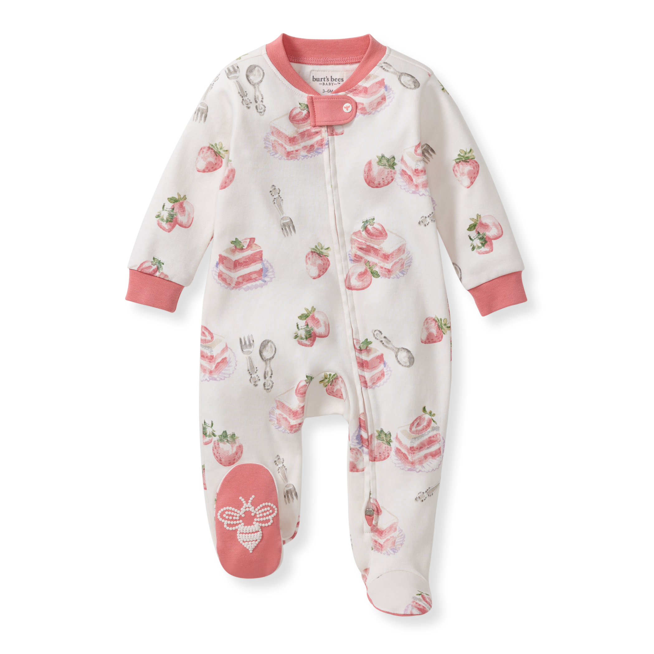 Strawberry Cakes Baby Organic Cotton Sleep & Play Footie ( Size : 6-9 Month)