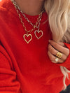 Love Affair Large Open Heart 16-18" Water Resistant Gold Necklace