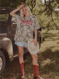 American Honey USA Camo Graphic Tee