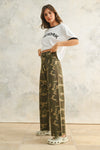 Camo Club High Rise Camouflage Print Wide Leg Pants