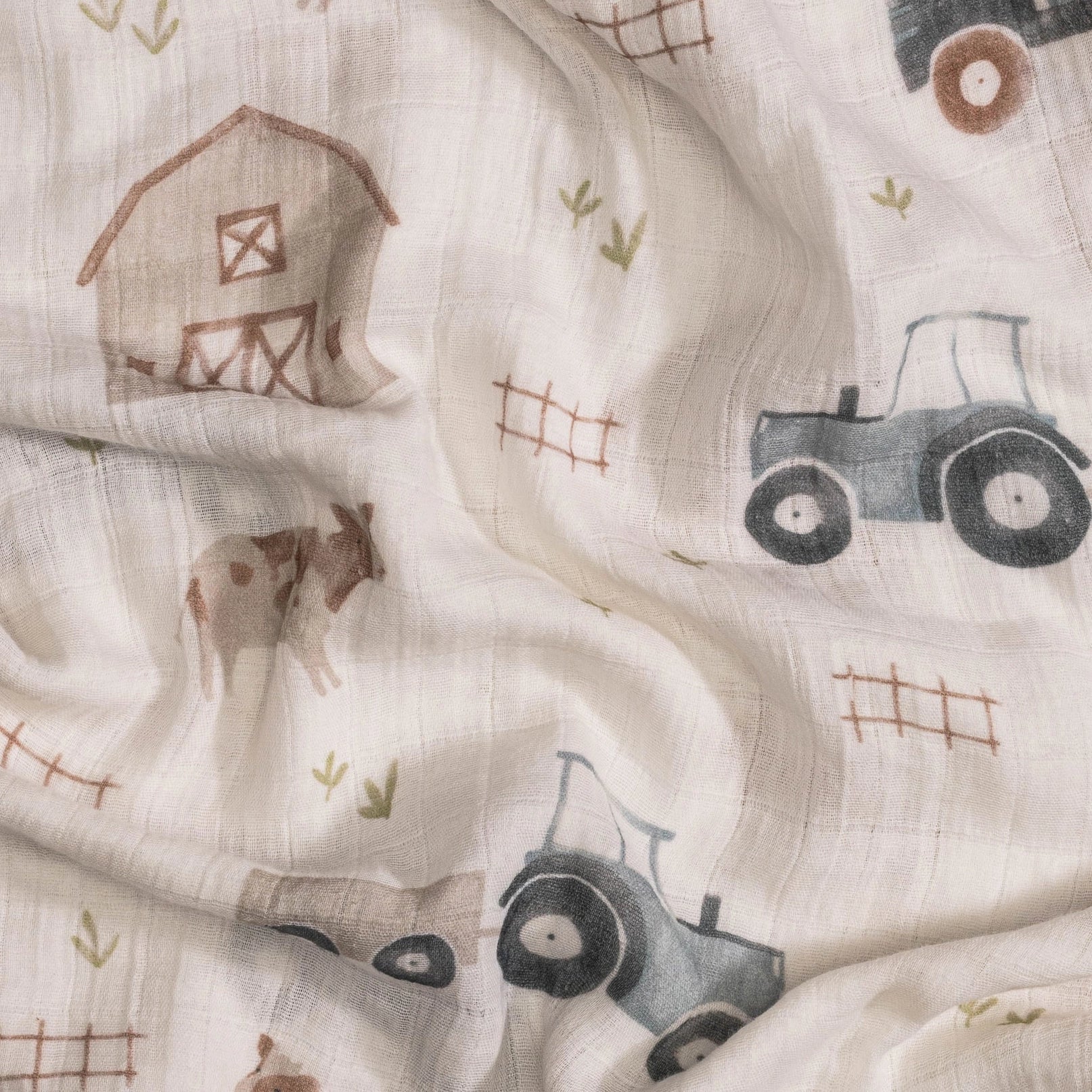 Charlie Farmhouse Cotton Muslin Set of 2 Swaddle Blankets