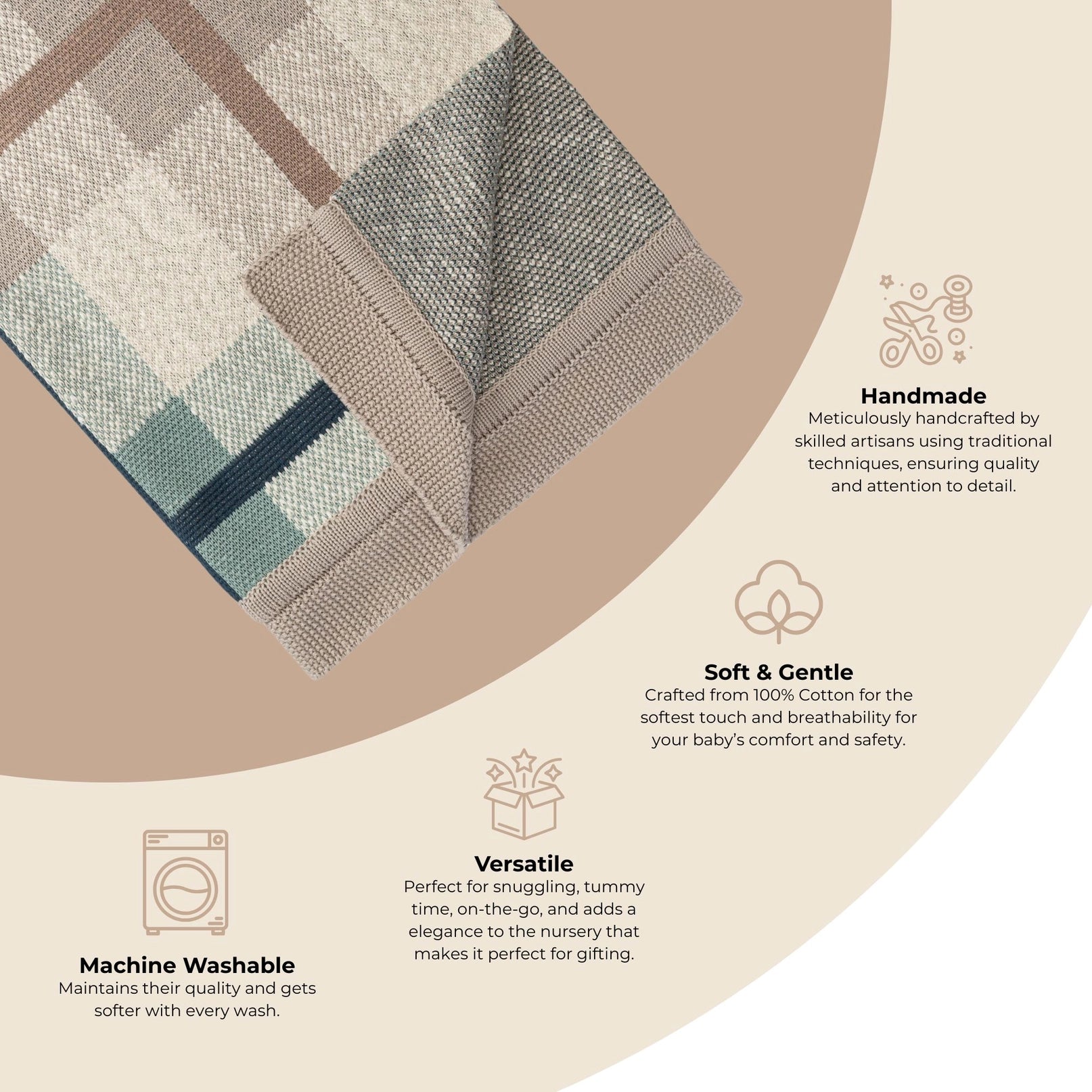 Charlie Farmhouse Knitted Plaid Blanket