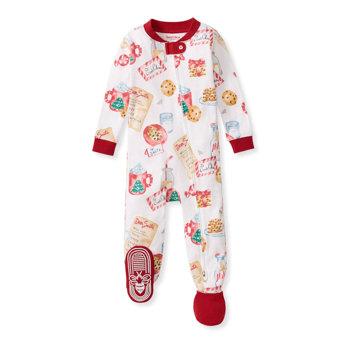 Children's Cookies For Santa Organic Cotton Christmas Footed Sleeper