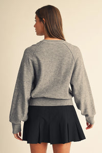 Comfy Classic Knit Henley Sweater - Heather Gray