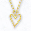 Heartline Love Links Long Chain Pendant Necklace + Earrings