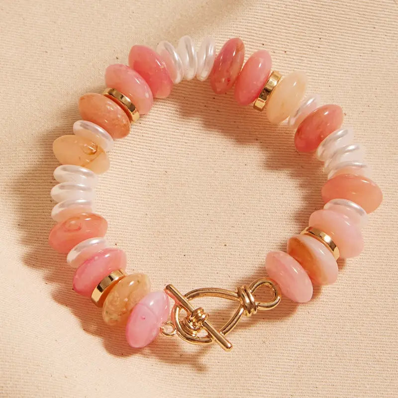 Assorted Resin Oval Ombre Beaded Bracelets