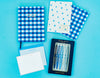 Shades of Blue Set of 2 Notebooks/5pc Pen SET