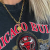 La Banque 18" Water Resistant Gold Chain Link Coin Necklace