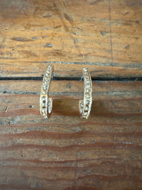 Dainty Channel Set Rhinestone Hoop Earrings