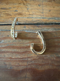 Dainty Channel Set Rhinestone Hoop Earrings