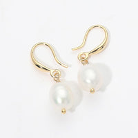 14K Gold Dipped Freshwater Pearl Dangle Earrings