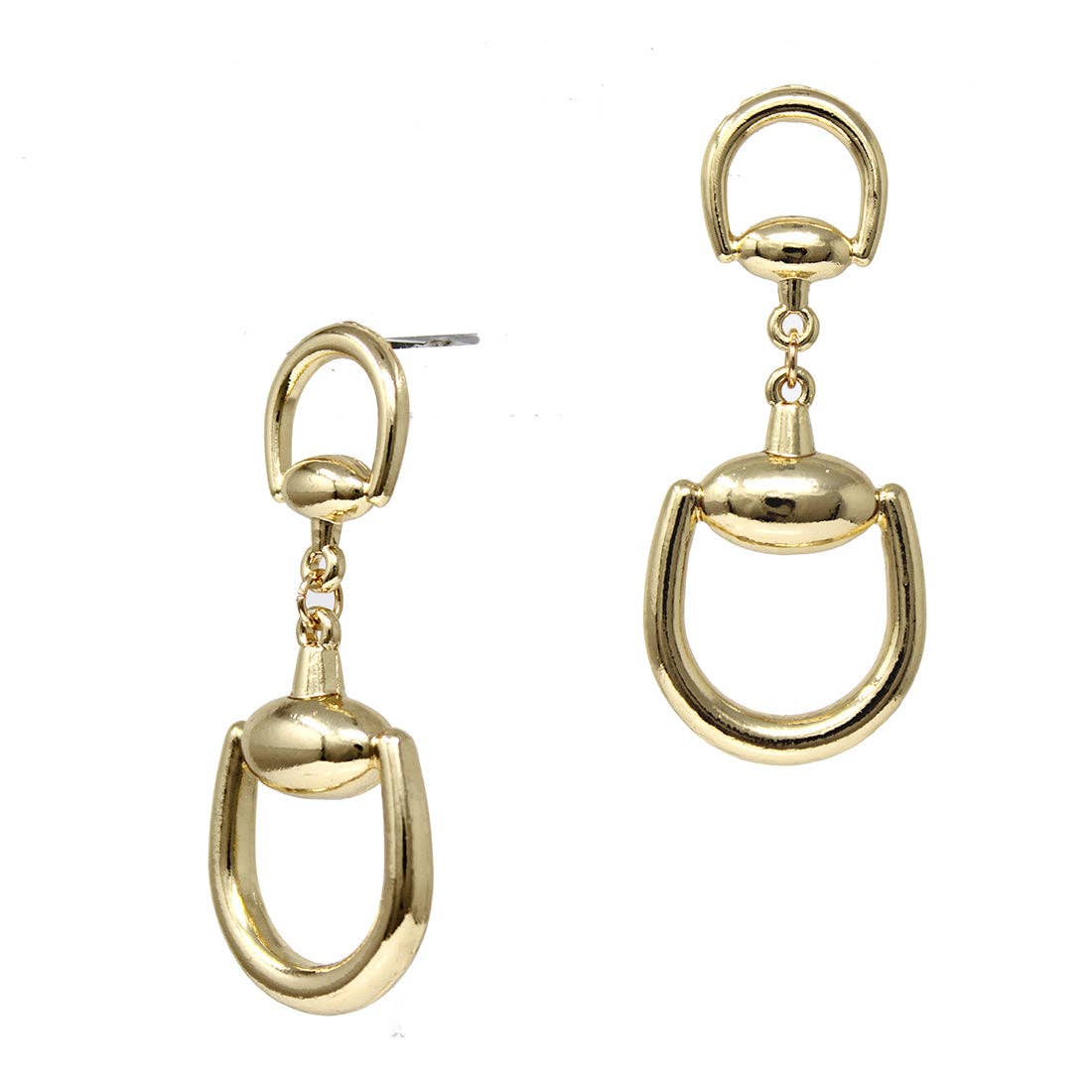 High Horse Gold Dangle Bit 1" Earrings