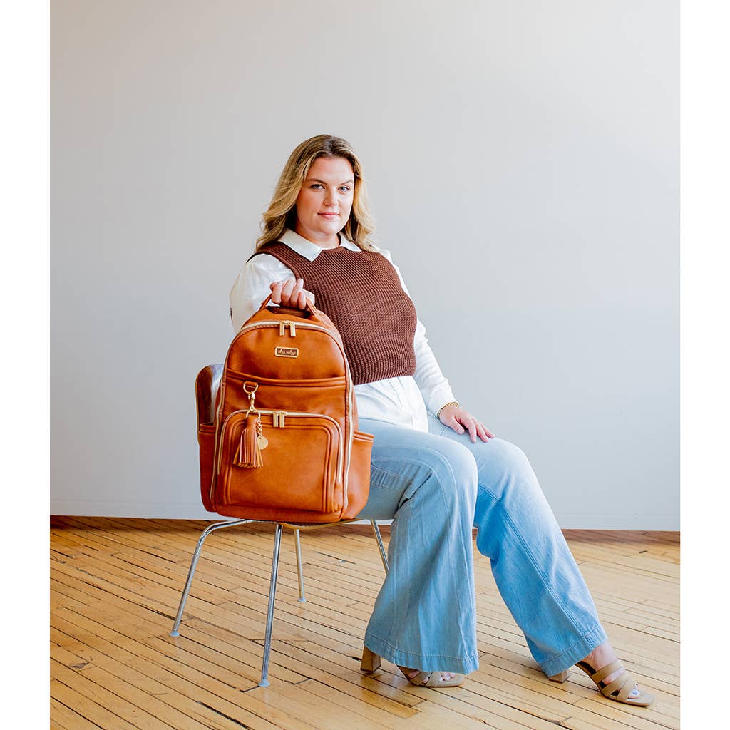 Cognac Boss Plus™ Backpack Diaper Bag