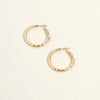 14K Gold Dipped Everyday Essential Earrings - Gold Textured Hoops