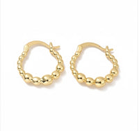 Lenny & Eva Tarnish Resistant Gold Plated Small Beaded Hoop Earrings