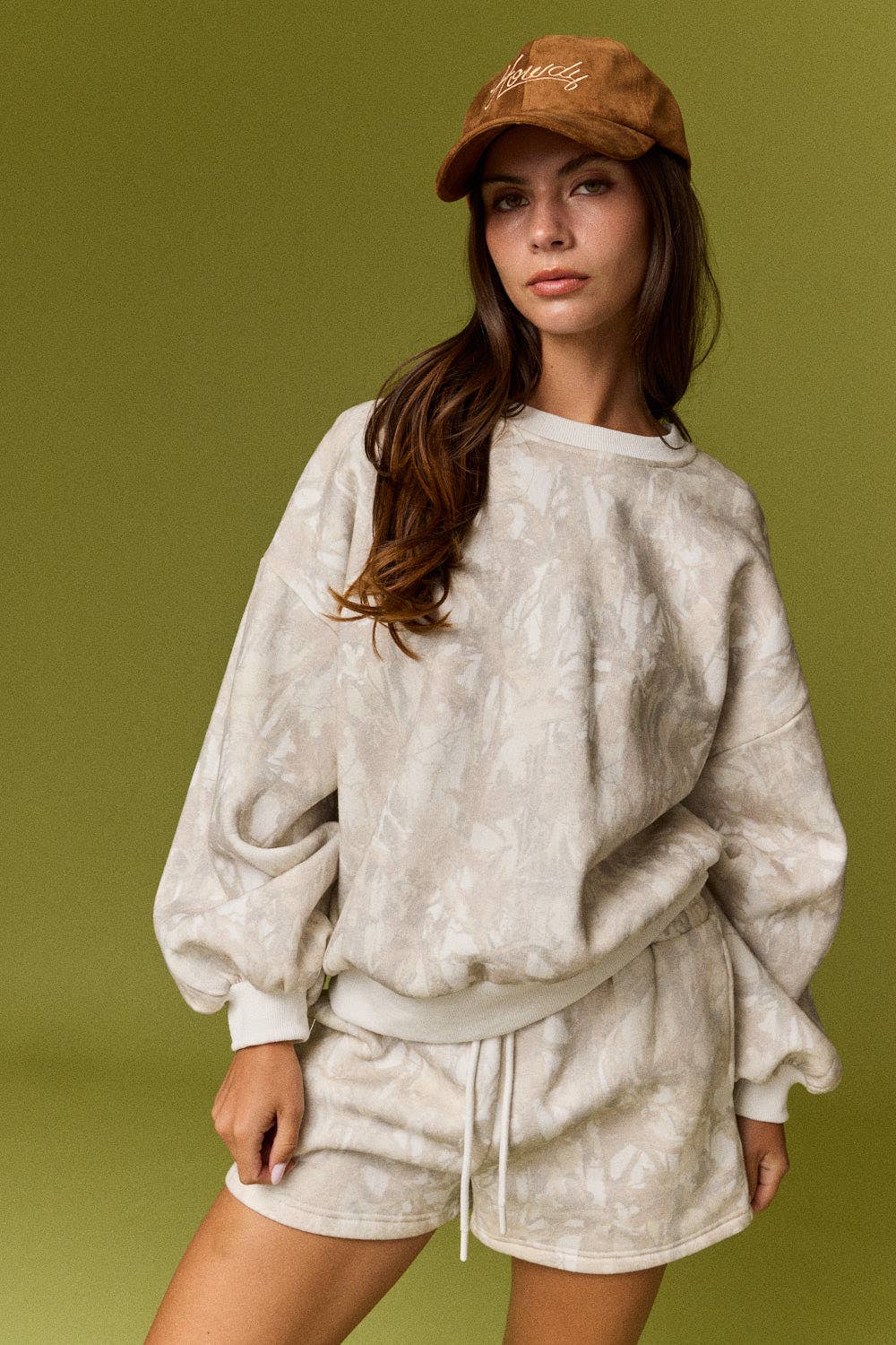 Woodland Camo Printed Crewneck Pullover