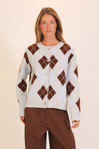 Harvest Moon Argyle Knit Sweater / Cardigan
