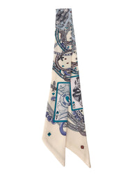 Assorted Twillys In Wonderland Satin Printed Twilly Scarves