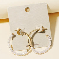 Gold Dipped Golden Isle Pearl Accent Hoop Earrings