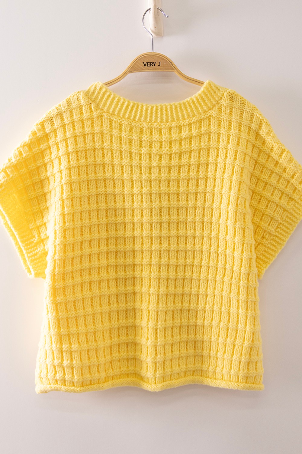 Wynona Woven Knit Button Up Blouse in Light Yellow