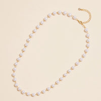 Classic Elegance 18K Gold Dipped Pearl Gold Link Necklace
