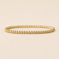 Lenny & Eva Tarnish Resistant Gold Plated 4mm Textured Beaded Stretch Bracelet