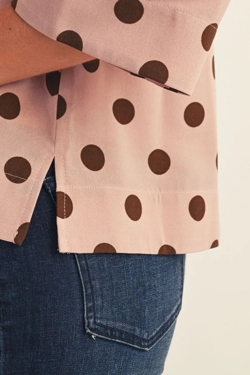 Pretty in Pink Polka Dot Print Top - Pink