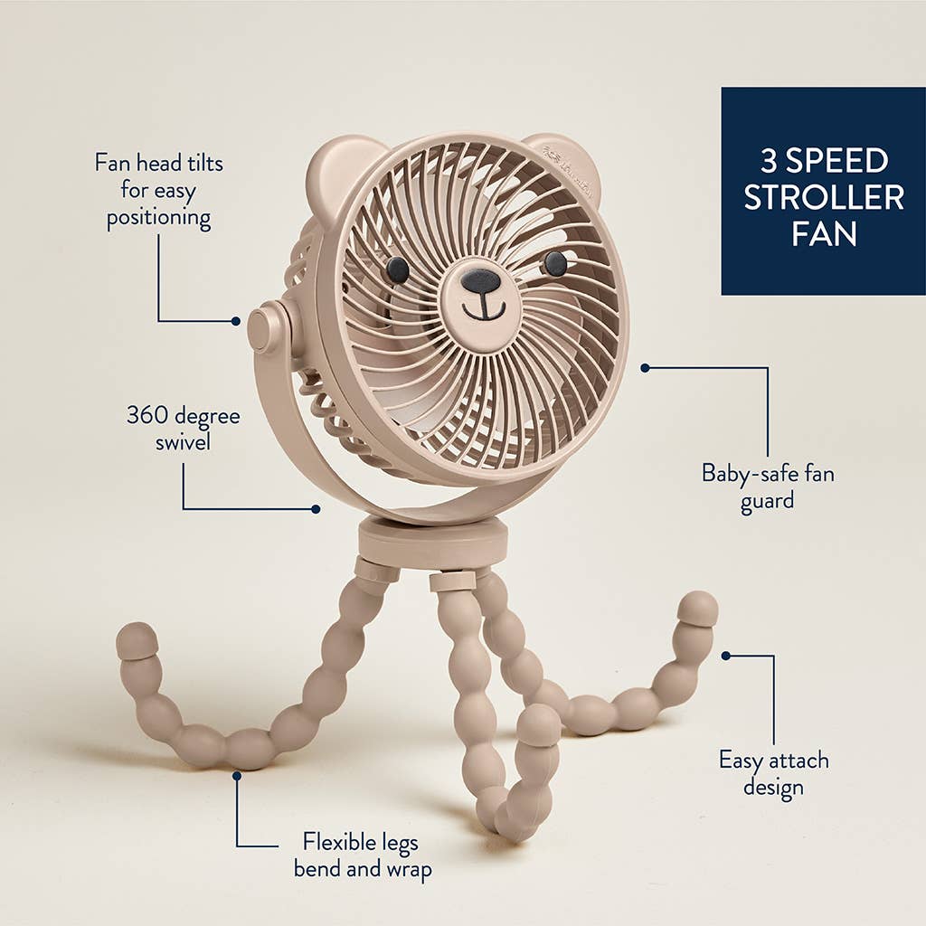 Itzy Breeze 3-Speed Stroller Fan: Taupe