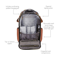 Cognac Boss Plus™ Backpack Diaper Bag