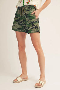 Canyon Drawstring Camo Print Shorts