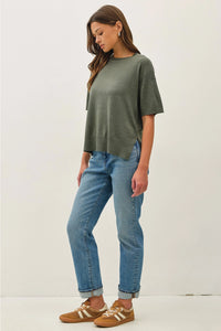 All About Ease Knit Sweater Top - Spruce