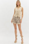 Laguna Leopard Printed High-Waisted Shorts