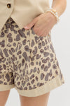 Laguna Leopard Printed High-Waisted Shorts