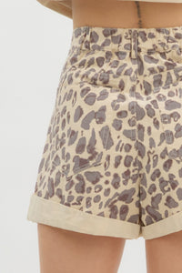 Laguna Leopard Printed High-Waisted Shorts