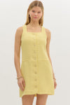 London Lemonade Chic Gold Button Dress