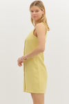 London Lemonade Chic Gold Button Dress