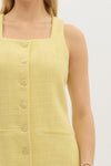 London Lemonade Chic Gold Button Dress