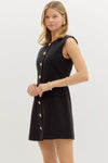 Baccarat Beauty Elegant Button Up Dress - Black