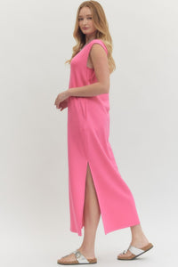Soft + Chic Cap Sleeve Maxi Dress - Pink