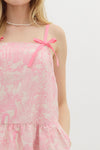 Pretty in Pink With Bows Coquette Printed Dress
