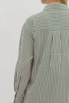 Country Club Brunch Striped Long Sleeve Midi Dress in Green