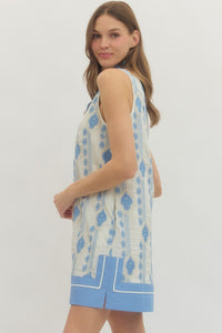 Capri Breeze Embroidered Mini Dress - Chambray