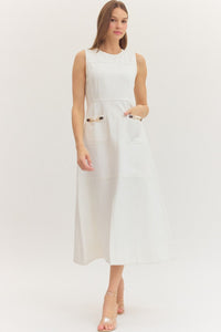 Bit of Legacy Sleeveless Denim Dress - Off White