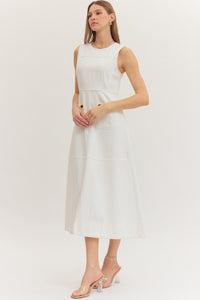 Bit of Legacy Sleeveless Denim Dress - Off White